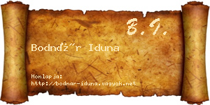 Bodnár Iduna névjegykártya